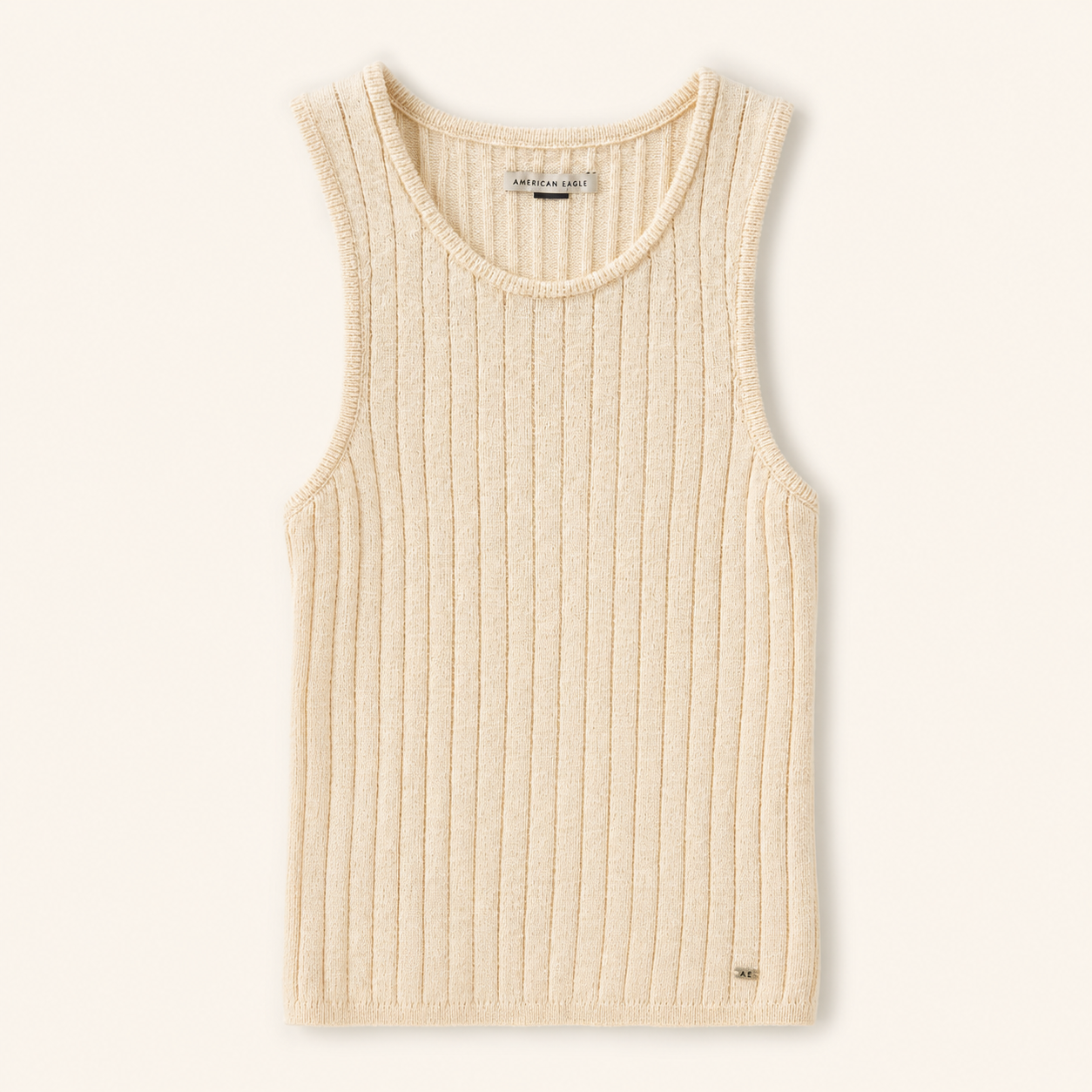American Eagle Top Tejido sin Mangas Color Crema