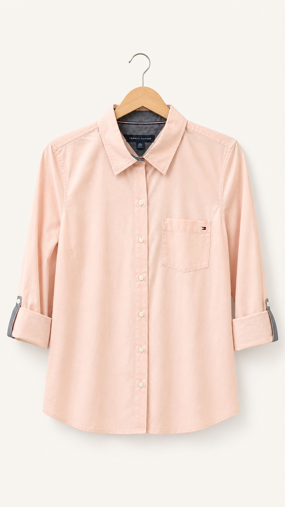 Camisa rosa claro Tommy Hilfiger Heritage talla XS, vista frontal
