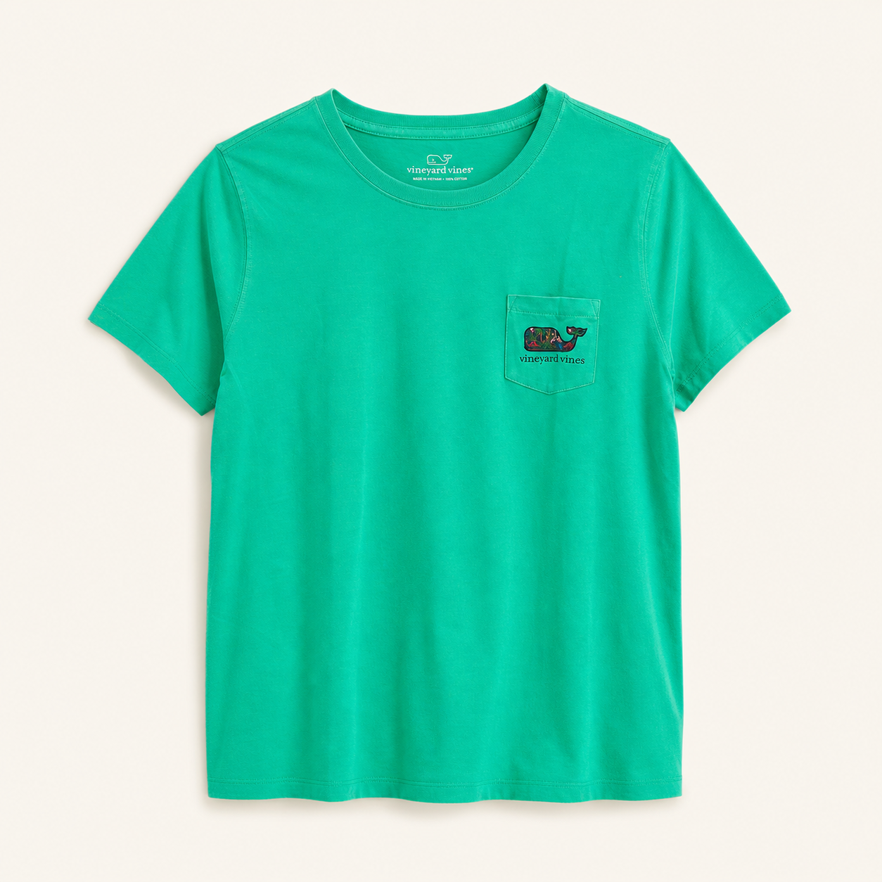 Vineyard Vines Camiseta Verde Whale Fill – Talla L