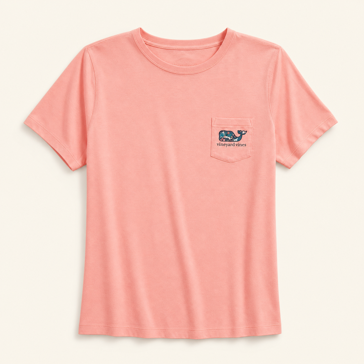 Vineyard Vines Camiseta Coral Floral Whale – Talla L