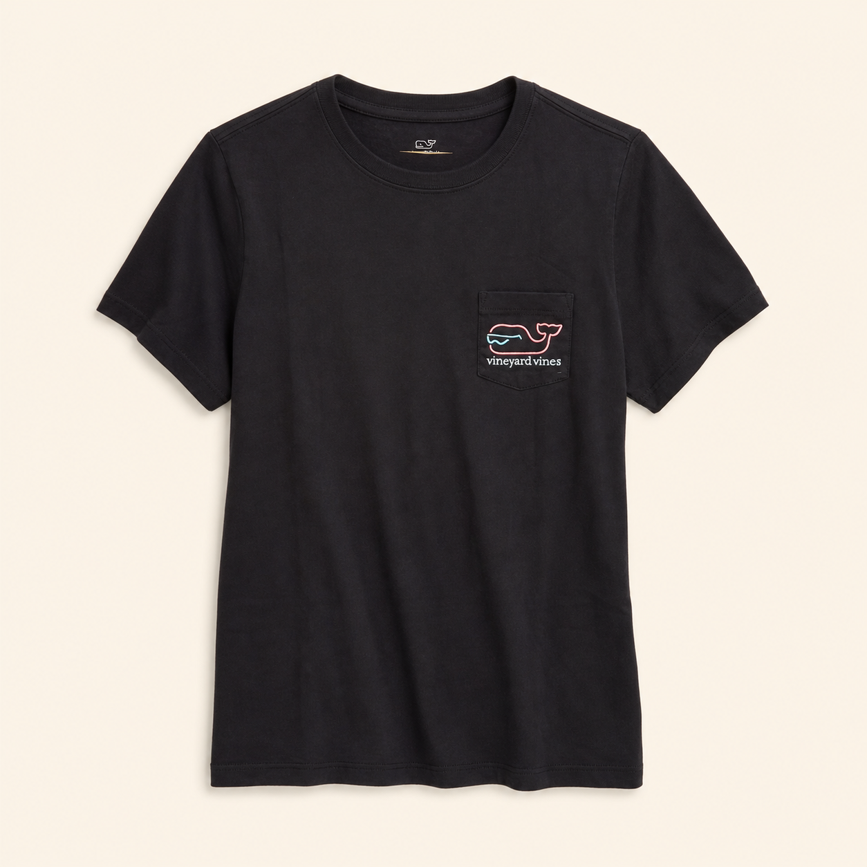 Vineyard Vines Camiseta Negra Good Vibes Whale – Talla S