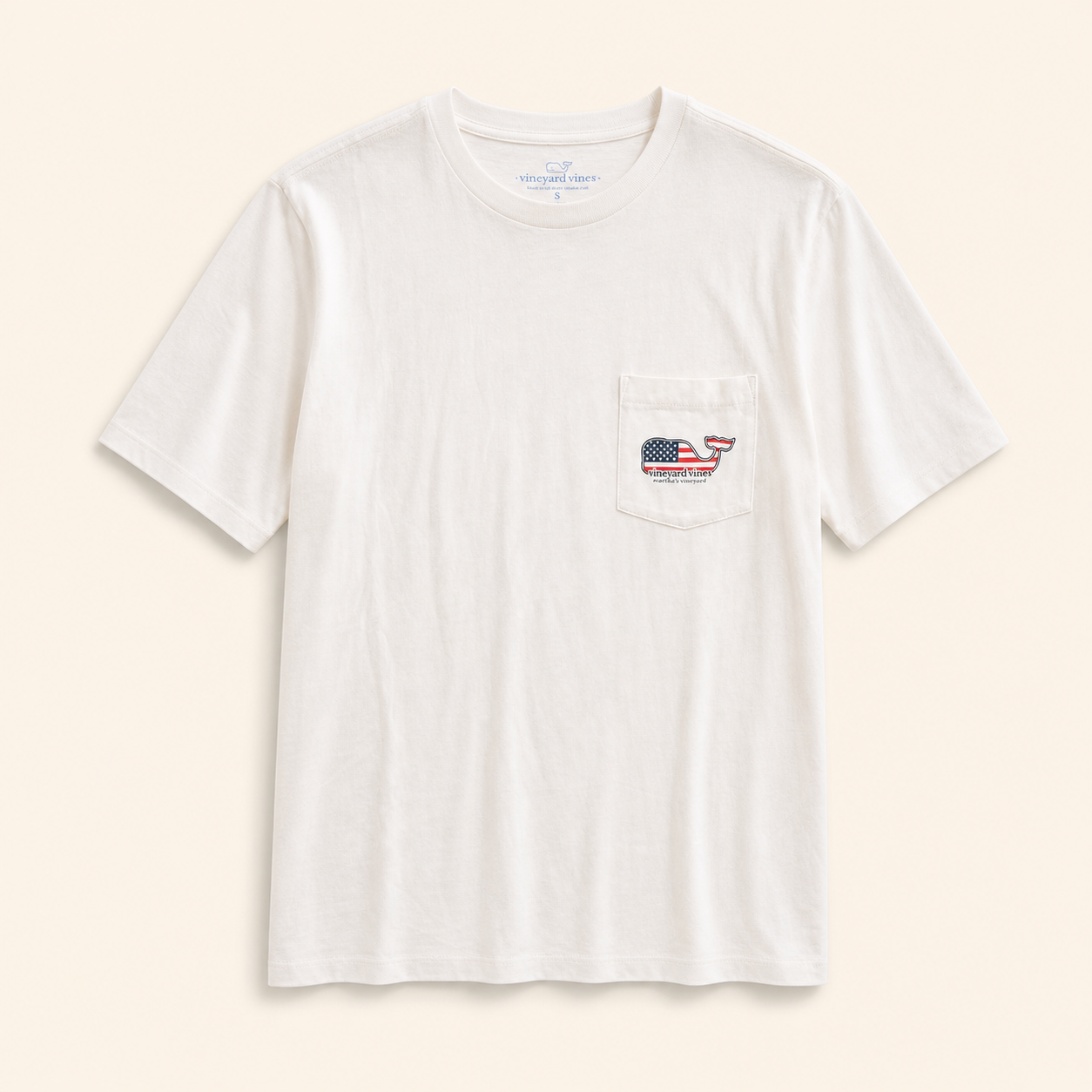 Vineyard Vines Camiseta Blanca USA Manga Corta – Talla S