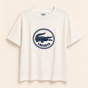 Lacoste Camiseta Blanca Logo Cocodrilo Circular – Talla M