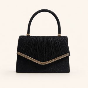 Bolso de fiesta D'Margeaux negro con herrajes dorados