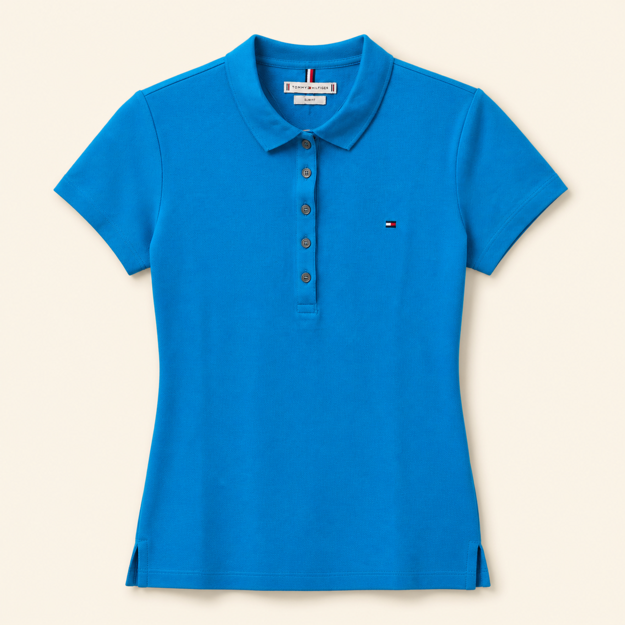 Tommy Hilfiger Camisuéter Slim Azul Turquesa – Talla XS