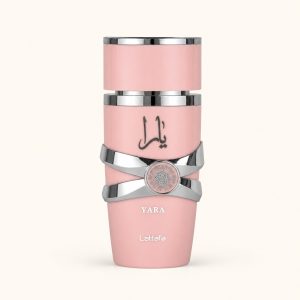 Lattafa Yara perfume mini en frasco rosado