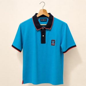 Polo Psycho Bunny azul turquesa talla 4, vista frontal