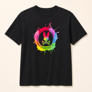 Psycho Bunny Camiseta Negra Bunny Multicolor – Talla 5