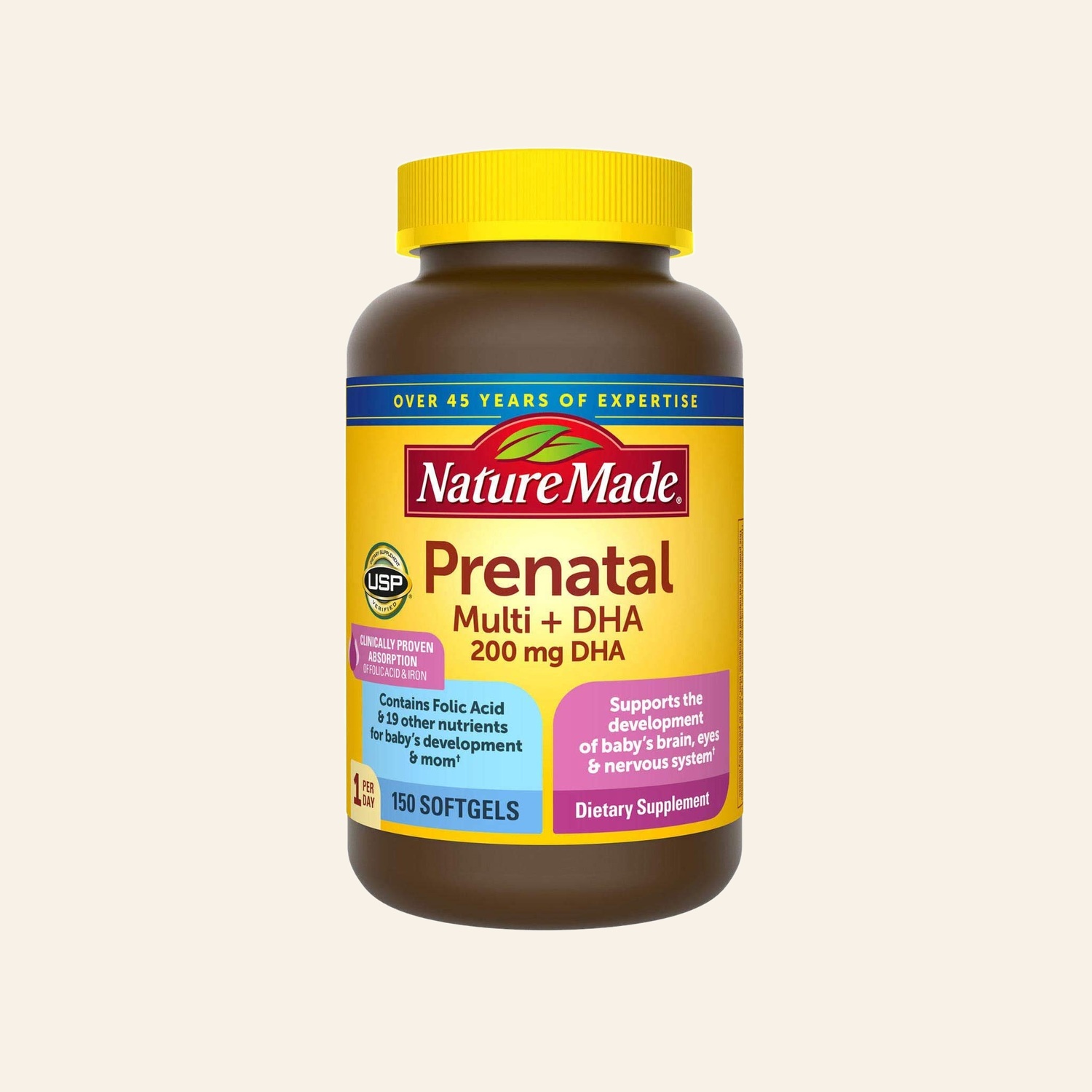 Nature Made Prenatal Multi + DHA 200 mg – 150 Softgels