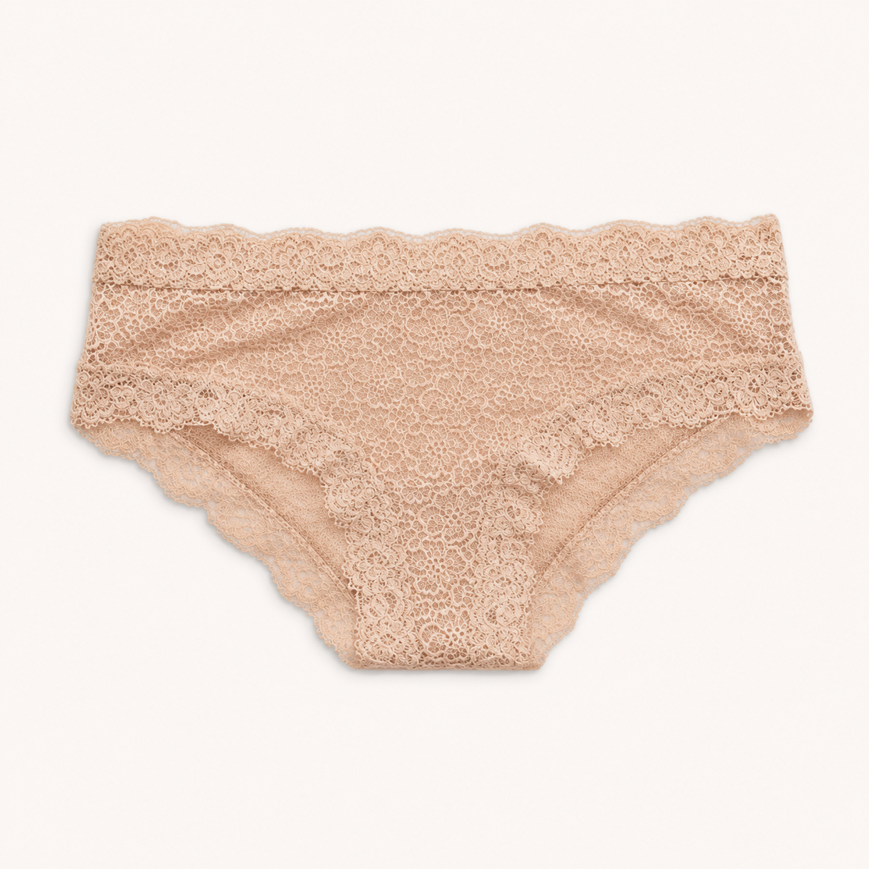 Panty Aerie bikini de encaje beige talla S, vista frontal
