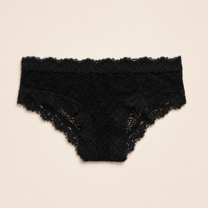 Aerie panty hipster de encaje negro talla M, vista frontal