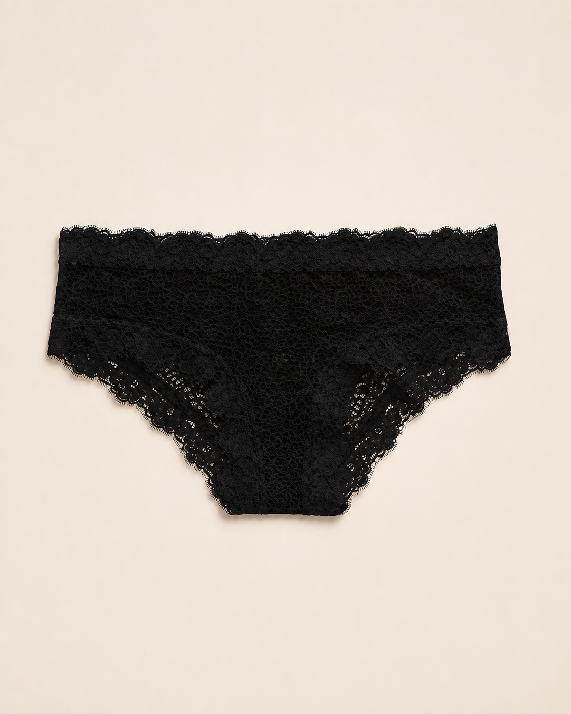 Aerie panty hipster de encaje negro talla M, vista frontal