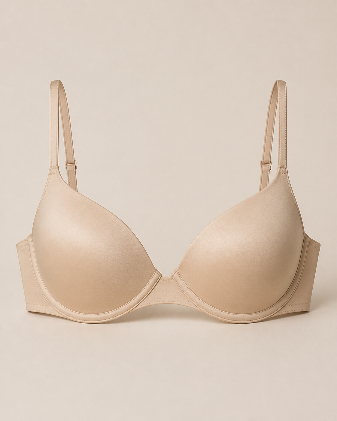 Aerie sostén beige de cobertura ligera talla 38C, vista frontal