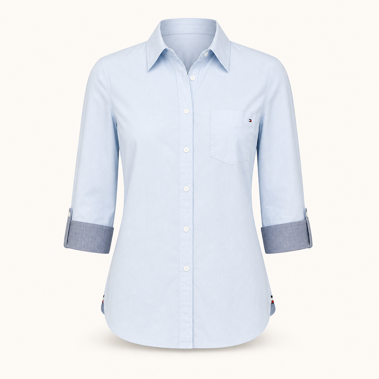 Camisa Tommy Hilfiger Heritage azul cielo talla XL, vista frontal