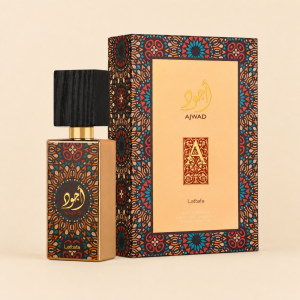 Lattafa Ajwad eau de parfum para mujer con frasco y caja