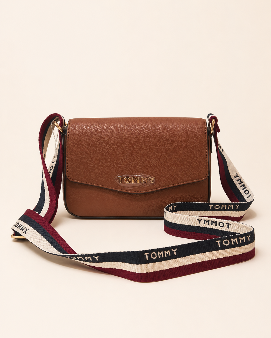 Tommy Hilfiger Bolso Crossbody Pequeño Café con Correa Tejida