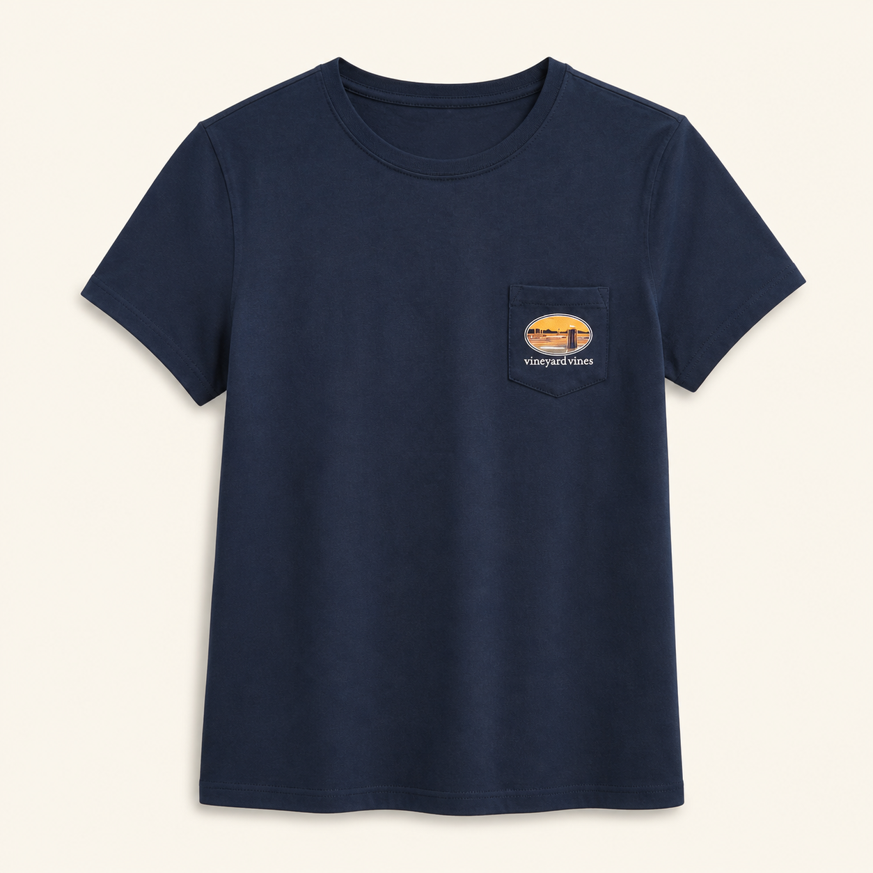Vineyard Vines Camiseta Azul Marino Sunset Pocket – Talla M