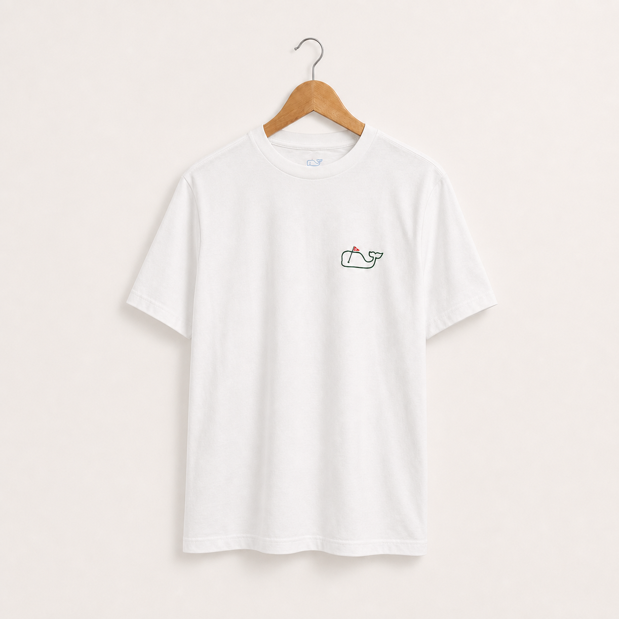 Camiseta Vineyard Vines blanca Golf Whale talla S, vista frontal