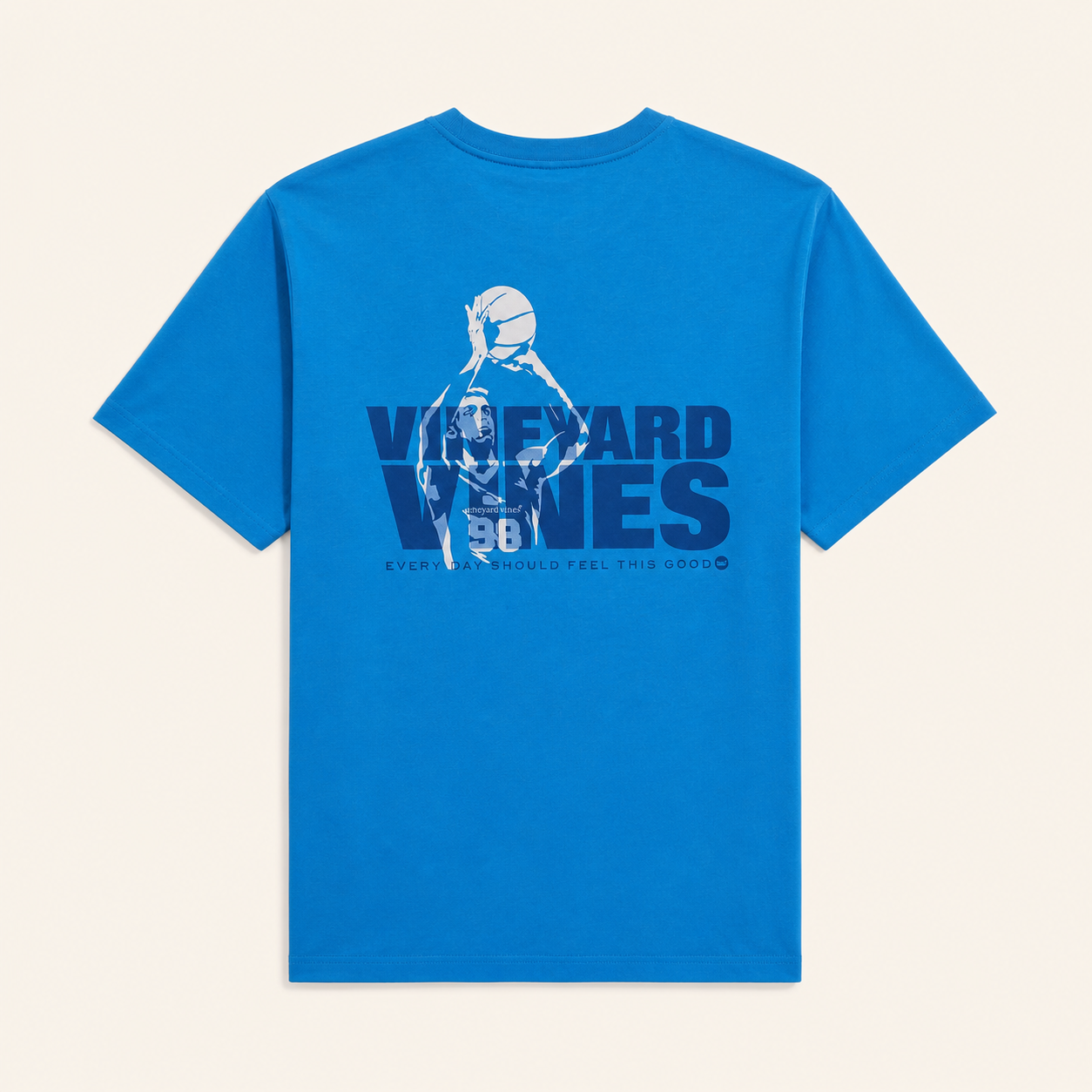Vineyard Vines Camiseta Three Pointer Pocket Azul – Talla L – vista posterior
