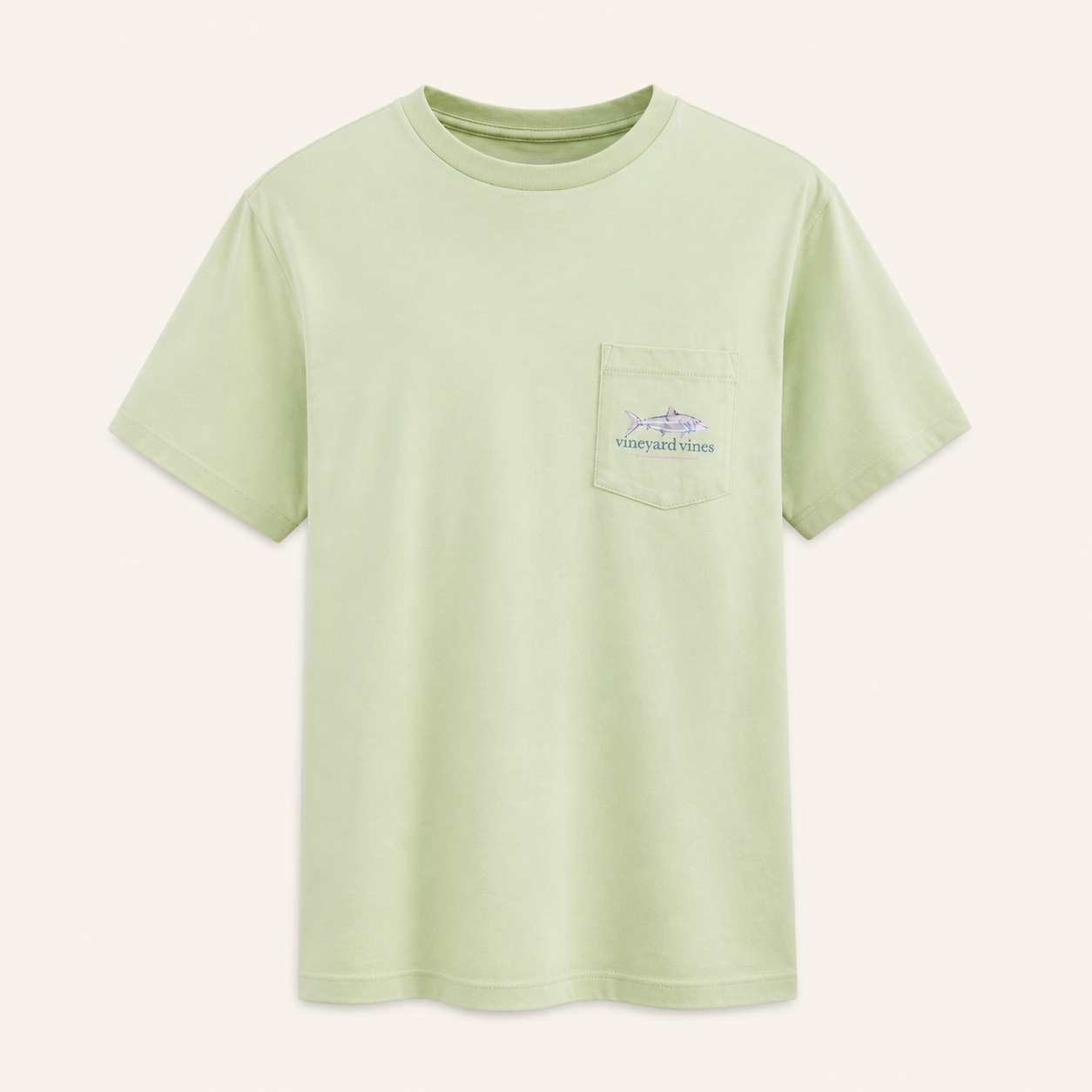 Vineyard Vines Camiseta Painted Grand Slam Aloe con Bolsillo