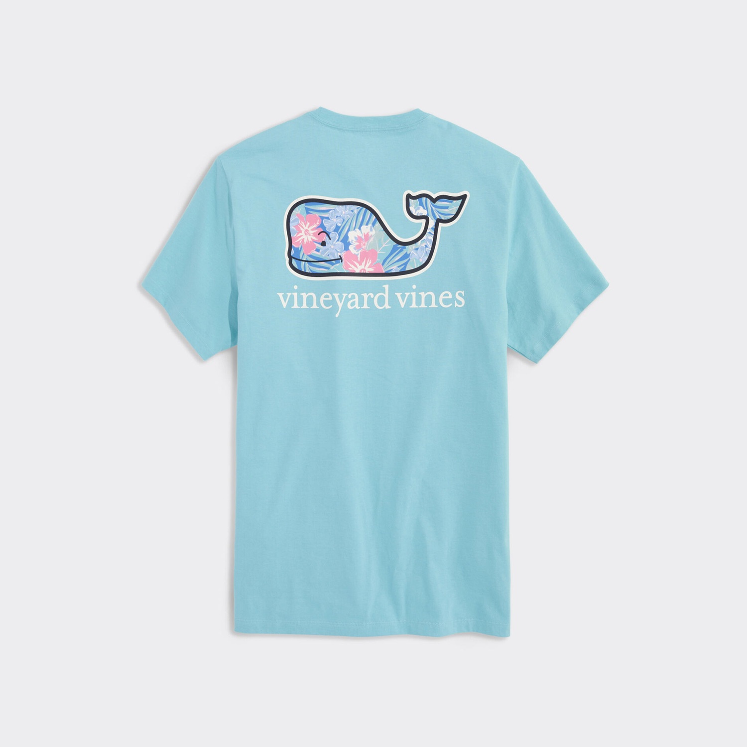 Vineyard Vines Vintage Chappy Floral Whale Fill Camiseta Turquesa