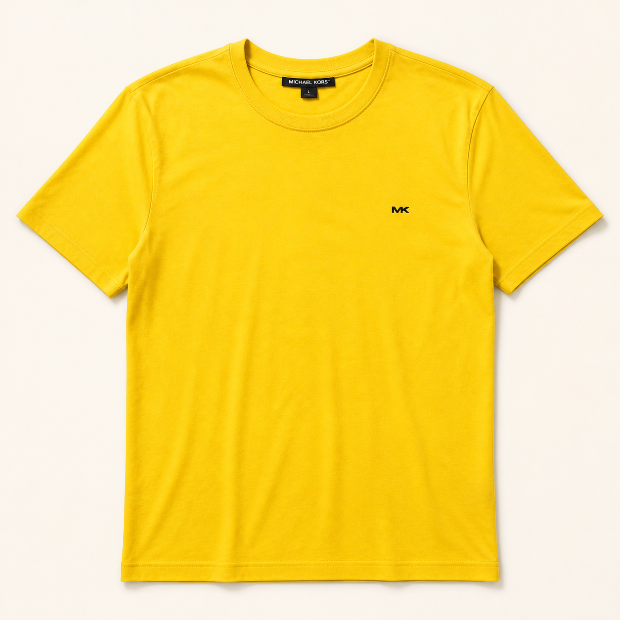 Michael Kors camiseta amarilla con logo MK talla L