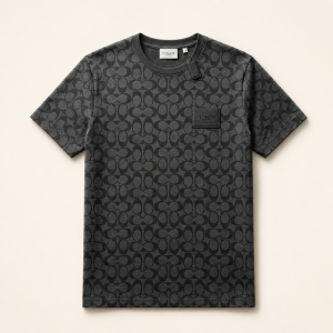 Coach camiseta gris oscuro con monograma talla L