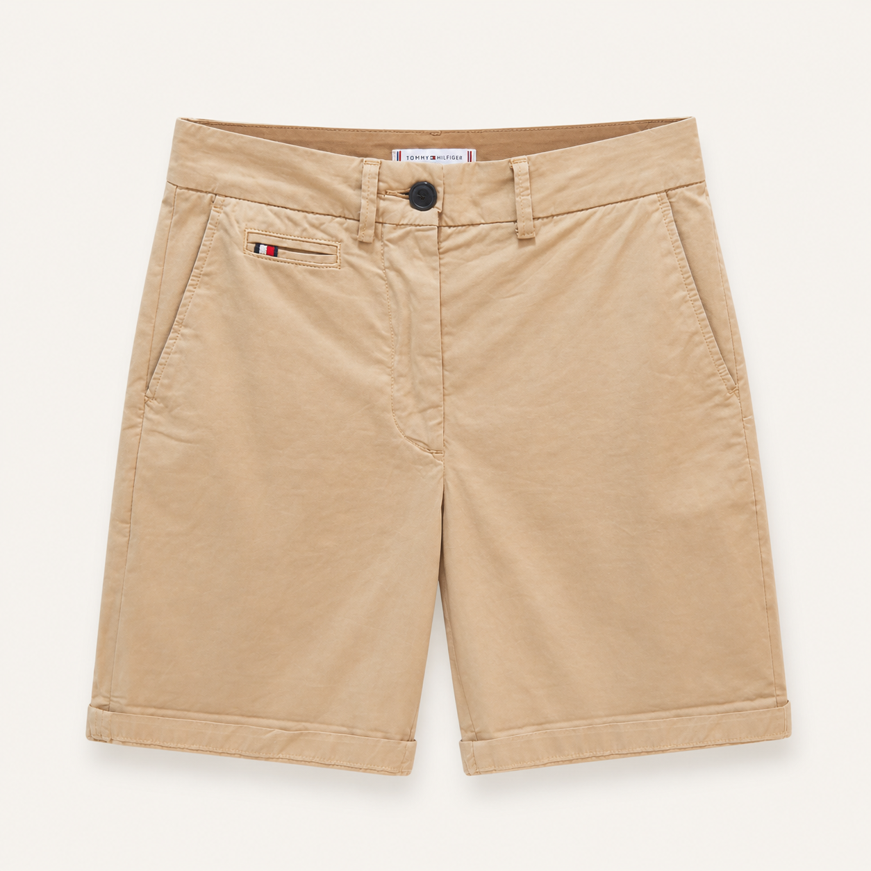 Tommy Hilfiger Cotton Twill Bermuda Caqui – Talla 02-26