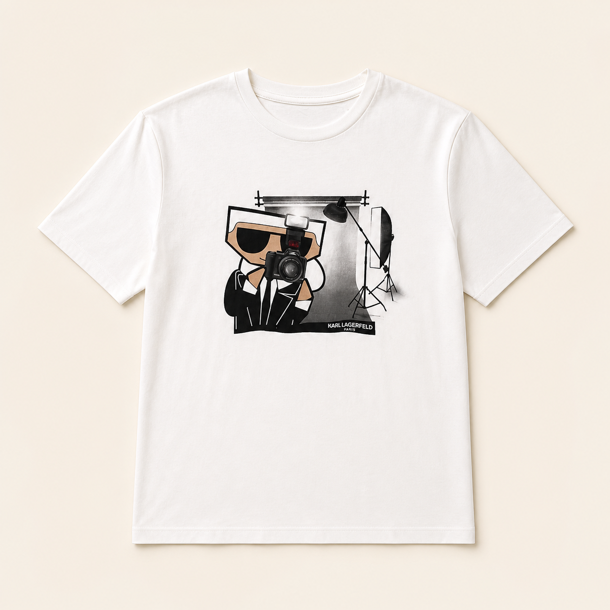Karl Lagerfeld Camiseta Blanca Photographer – Talla S