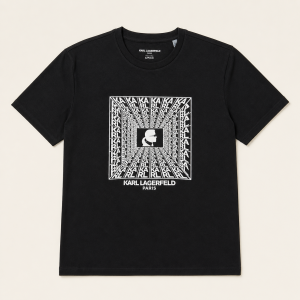 Karl Lagerfeld Camiseta Negra Cuadro Perspectiva – Talla S