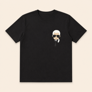 Karl Lagerfeld Camiseta Negra Logo en Pecho – Talla M
