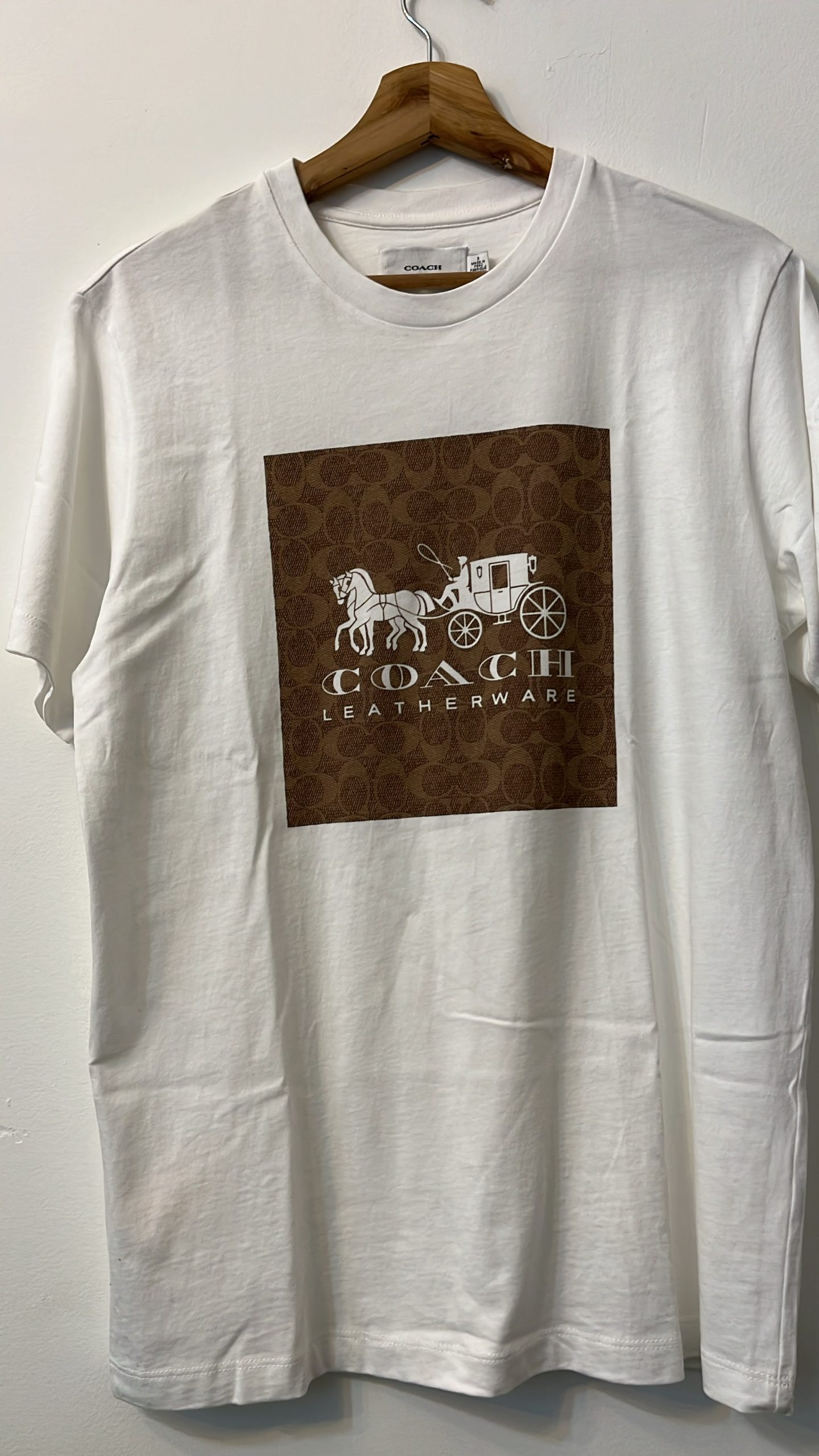 Coach Camiseta Horse and Carriage Blanca Talla S – frente, fotografía original